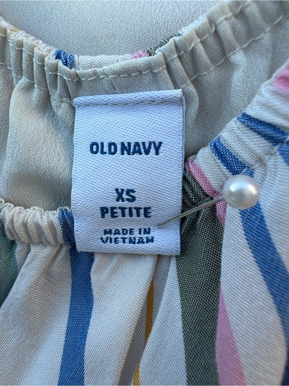 Old Navy Striped Midi Dress - Red, Blue, Green, Cream - Picture 4 of 5